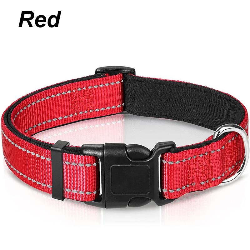 Reflective Dog Collar Sturdy Adjustable Pets Collar For Medium Large Dogs Soft Neoprene Padded Nylon for Medium Large Dogs