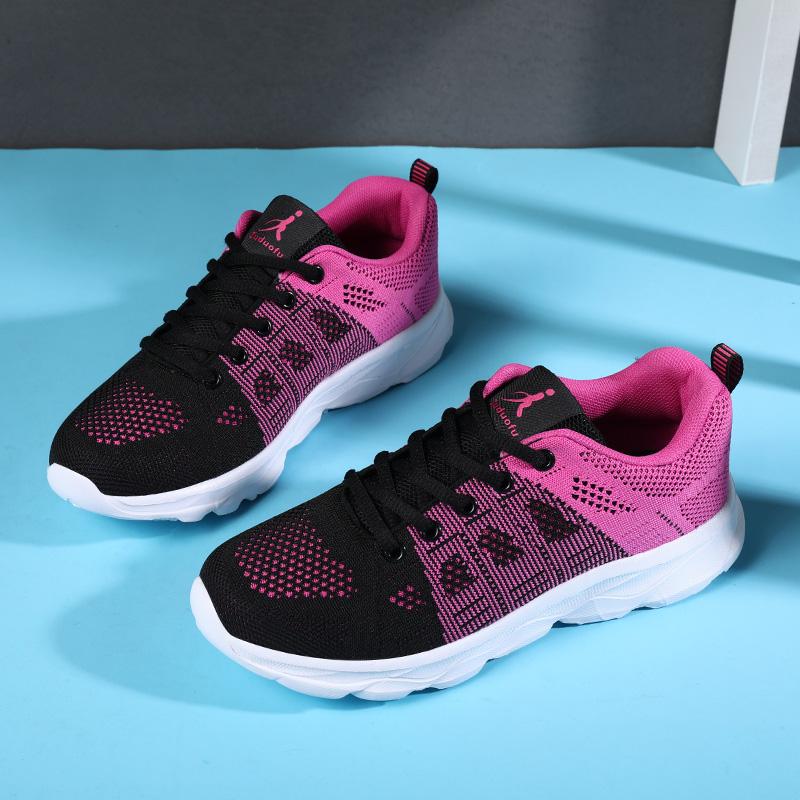 

Женская обувь для ходьбы и бега легкая, повседневная, легкая, на шнуровке, теннисная обувь, обувь на плоской подошве, для ходьбы и фитнеса с 42 красный