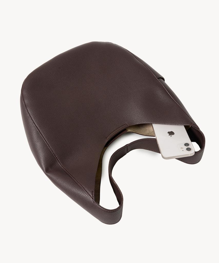 Lady Volume Edit Hobo Bag (Brown)