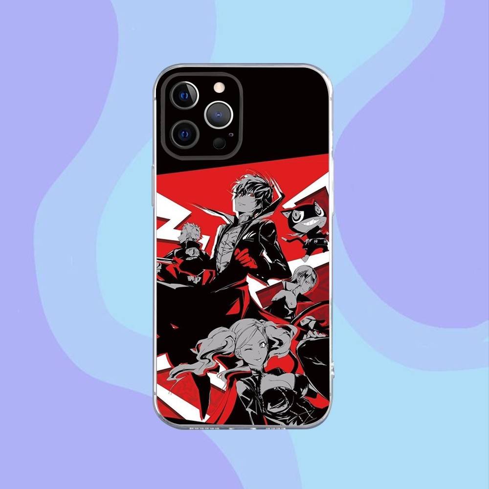 Game P-Persona 5 Phone Case For iPhone 16,15,14,13,12,11 Pro,Max,Plus,X,XS,XR,SE,Mini Transparent Silicone Soft