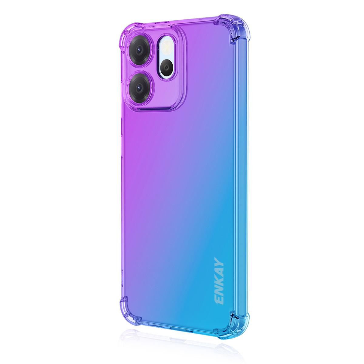 

For Oppo Reno14 F 5G TPU Case ENKAY Thickened Four Corner Drop-proof Phone Back Cover Purple/Blue