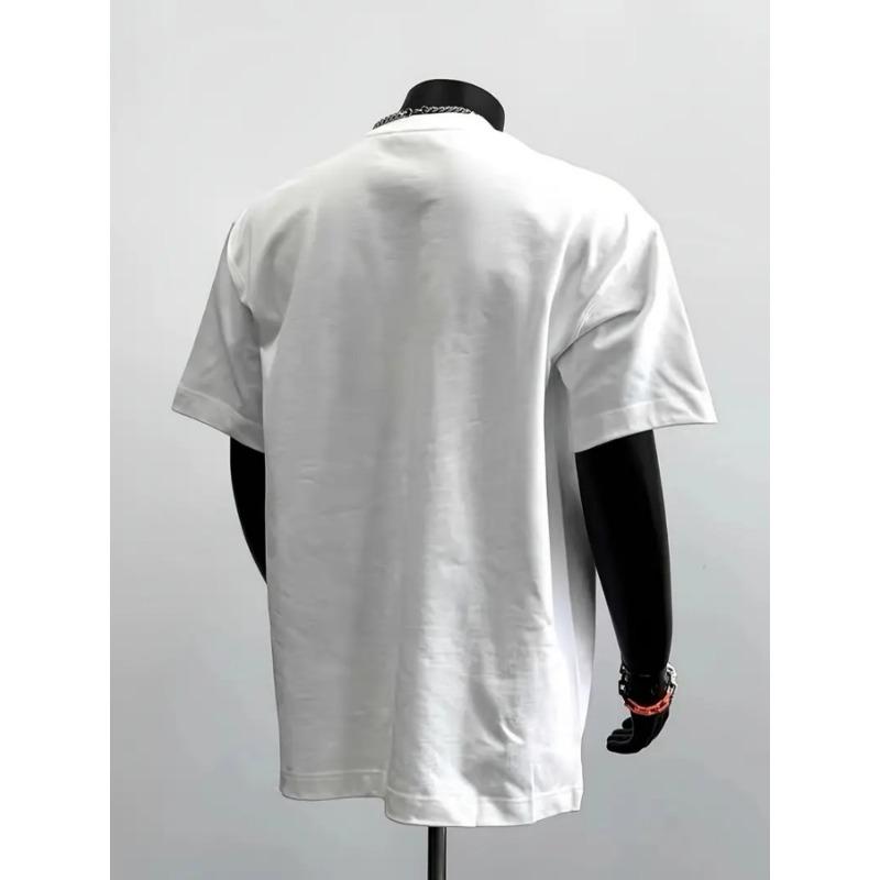Taglie europee T-shirt casual da uomo a maniche corte con girocollo abbigliamento estivo per esterni leggera elastica design con stampa a fantasia regolare