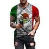 Mexico Eagle Mønster T-skjorte for menn Mote 3D-utskrift T-skjorter Hip Hop Harajuku Kortermet Oversized T-skjorte Uformelle topper med o-hals