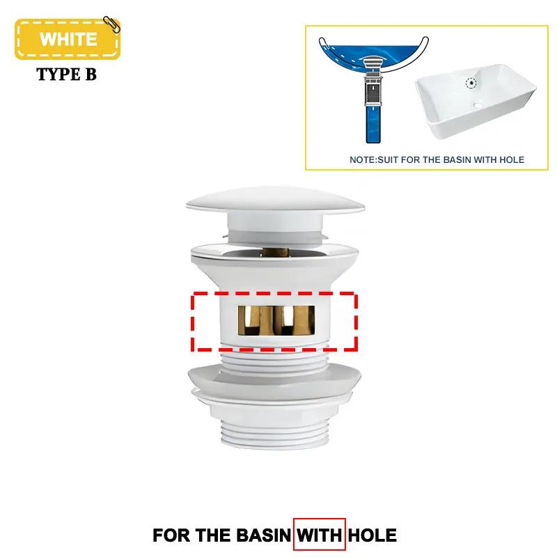 Wash Basin Pop-Up Drain Button Sink Stopper Drainer Siphon Waste Stopper Waste Pipe Drain Brushed Gold Bathroom Accessories