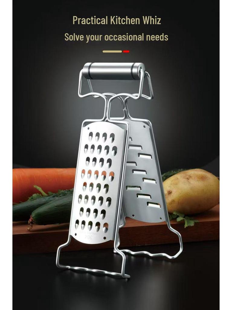 304 Stainless Steel Multifunctional Vegetable Grater, Peeler & Anti-Scald Bowl Holder