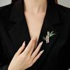High Sense Niche Temperament Corsage Exquisite Zircon Suit Sweater Pin Accessories Rising Bamboo Brooch Women