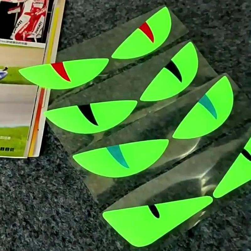 Reflective Devil's Eye Stickers For Car and Motorcycle Decor Luminous Improves Night Visibility Safety Durability Fashion