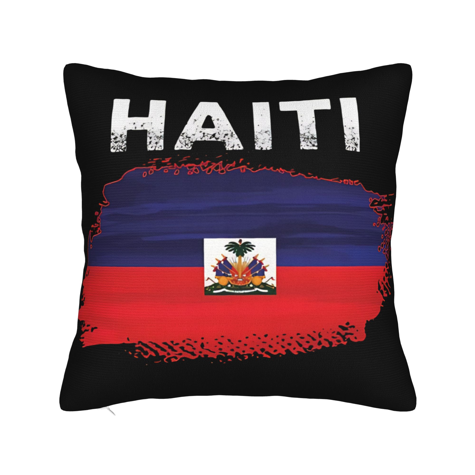 Happy Haitian Flag Day Cool Haiti Flag Map Haitian Pillow Case  Comfy Pillow Cover For Living Room Chair Fashion Pillowcases 30cmx30cm