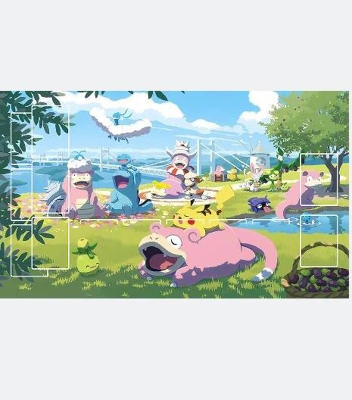 Chibi Dinosaur Mouse Pad Large Desk Mat with Card Layout for TCG Players