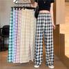 Plaid Wide-Leg Pants - 2025 Summer Hong Kong Style, Loose Fit, Student Casual, Slimming Elegance