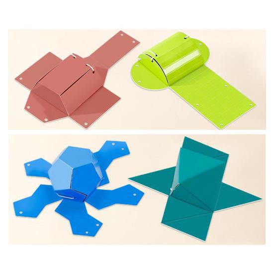 1/3Pcs Pull String 3D Geometry Learning Book with 40162 Solids DIY Paper Folding Geometry Model Kit Braided Rope Volume Surface