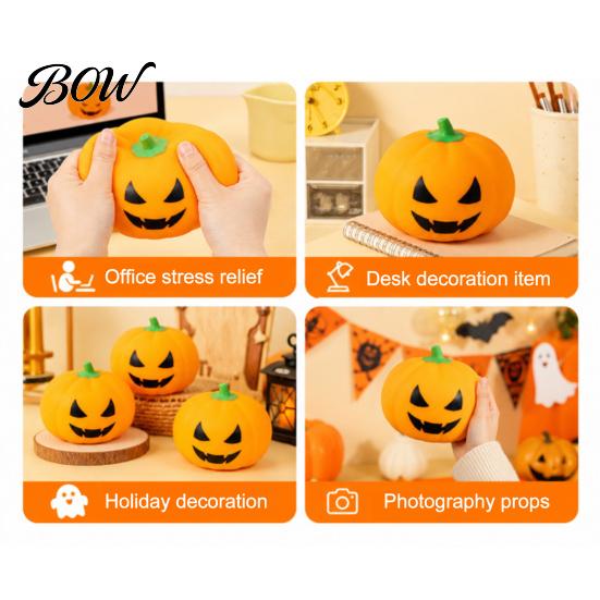 Squeeze Pumpkin Toy Halloween Cartoon Stress Ball, for Relieve Hand Exercise Ball Anxiety, Creepy Sensory Fidget Toy, Party Favors Soft