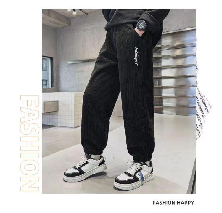 2024 Boys' Autumn Sweatpants: Trendy Spring/Fall Style for Children's Sporty Wear