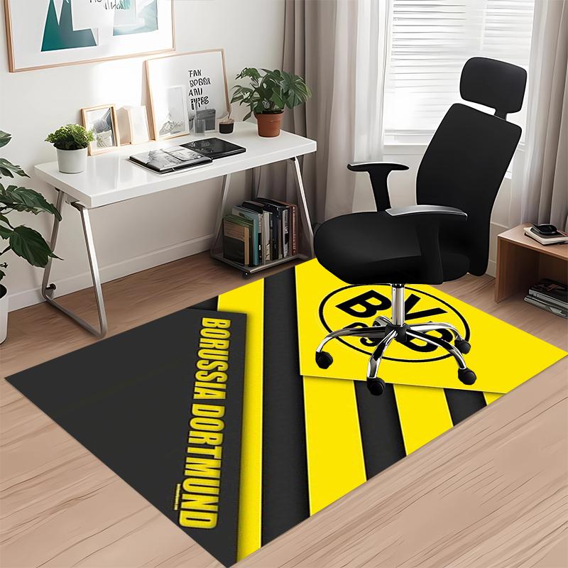 Borussia Dortmund Printed Carpet, for Office Chair Living Room Bedroom Kitchen Room Decor Gifts.