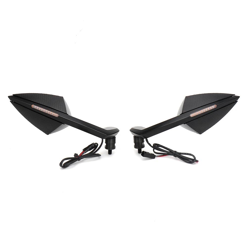 

Motorcycle For Ducati Streetfighter V4 New Accessories Blue lenses Side Rearview Mirrors With Turn Signal LED Light чорний