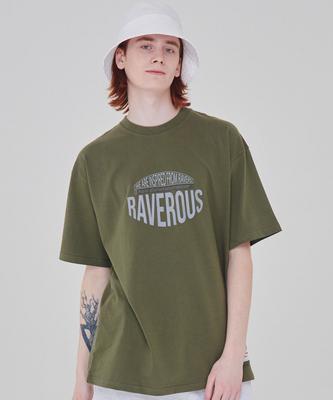 RAVEROUS College Logo T-Shirt Khaki