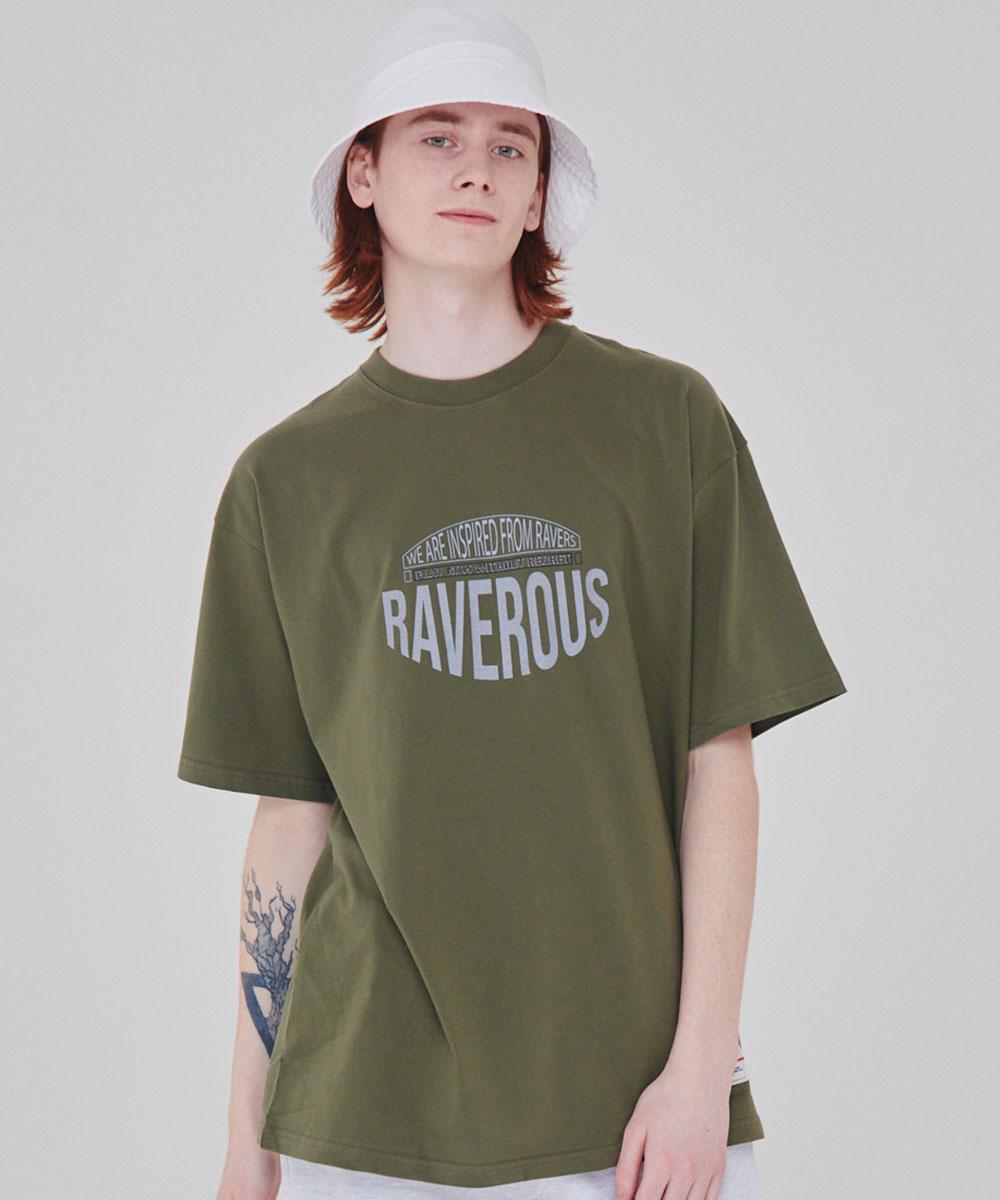 Raverous College Logo T-Shirt Khaki 2