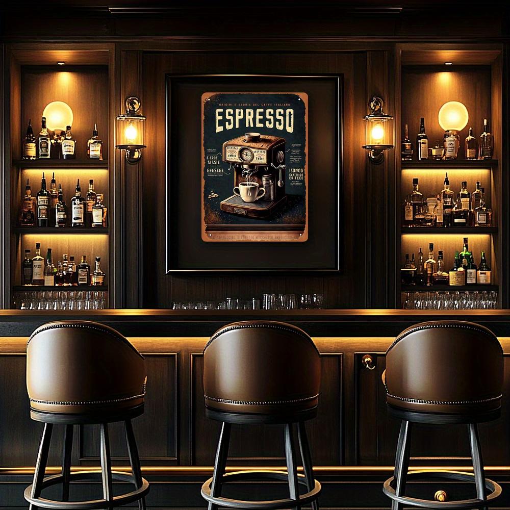 CoffeeArtNostalgia Coffee Art Print - Perfect Gift for Coffee Lovers - Vintage Wrought Iron Kitchen Decor for Home & Cafes