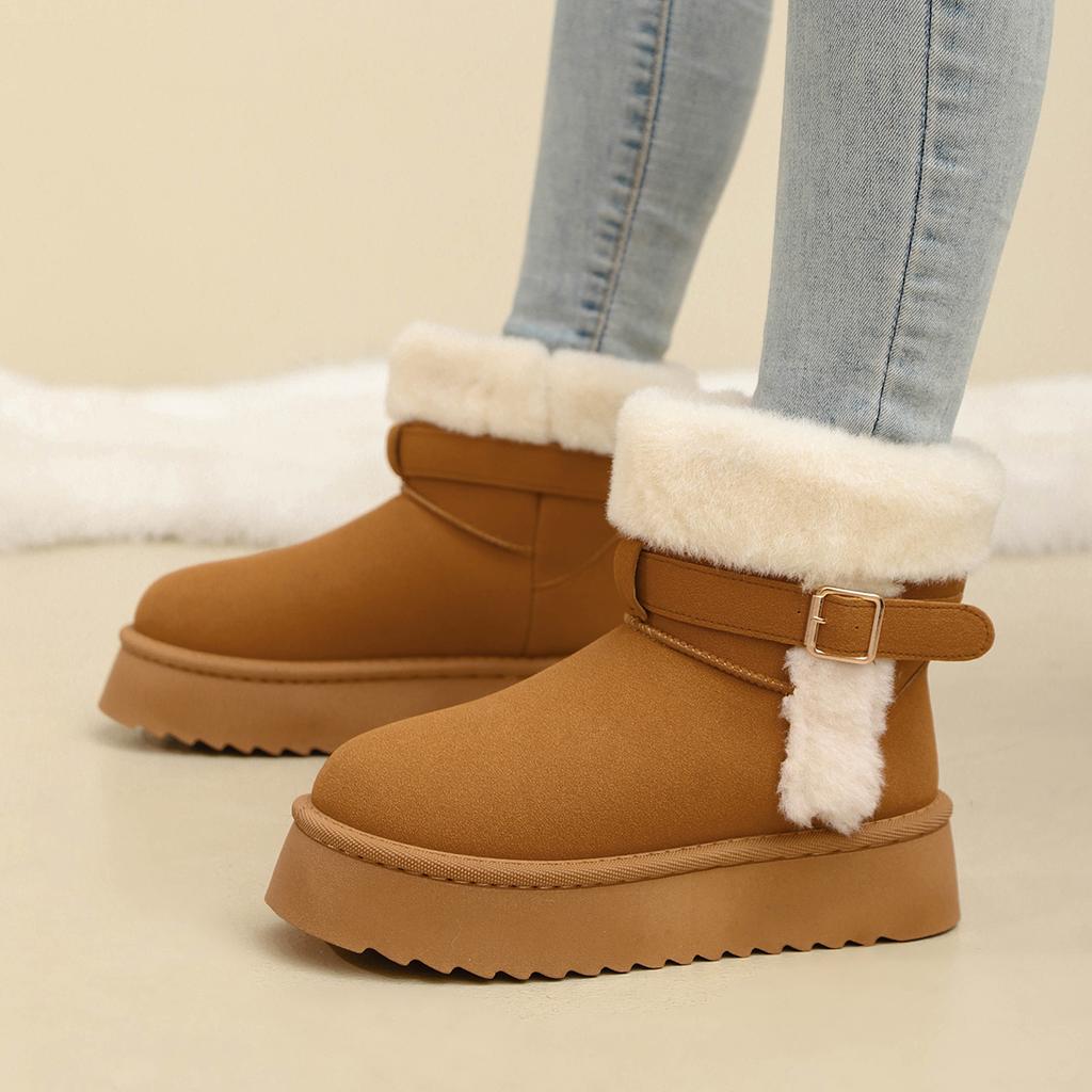 Fashion Winter Women's Casual Comfortable Snow Boots Velvet Cotton Waterproof Minimalist Short Boots Fashionable Warm Women Boots 6326