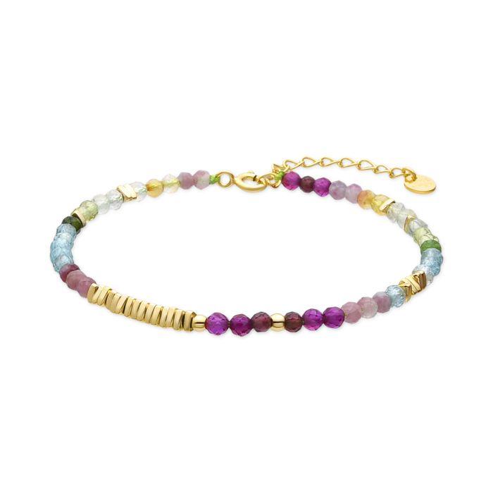 Bracelet - LUXENTER - Ane - Argent 925 - Or jaune 18k - Cristal multicolore