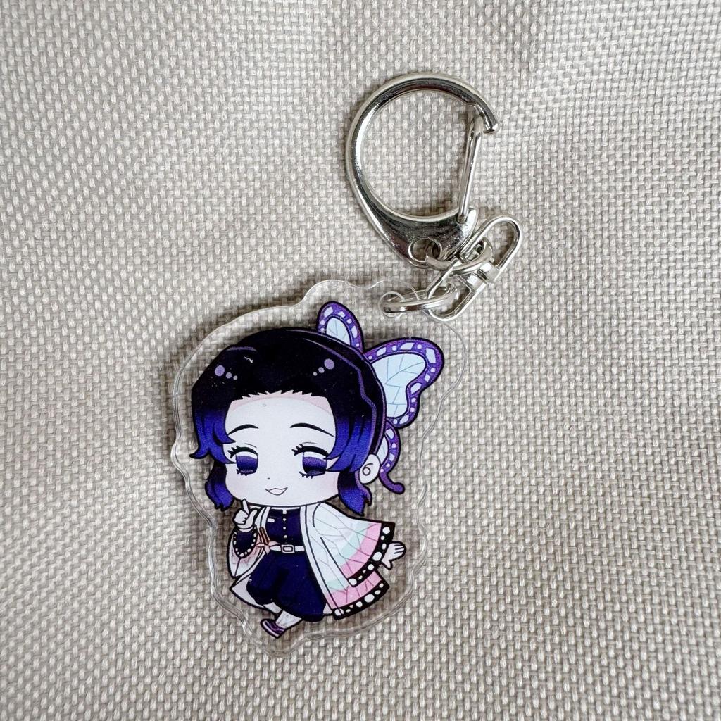 Anime Demon Slayer Figure Tanjirou Kamado Nezuko Tomioka Giyuu Kimetsu No Yaiba Cartoon Acrylic Keychain Pendant Key Ring Lovely Gifts