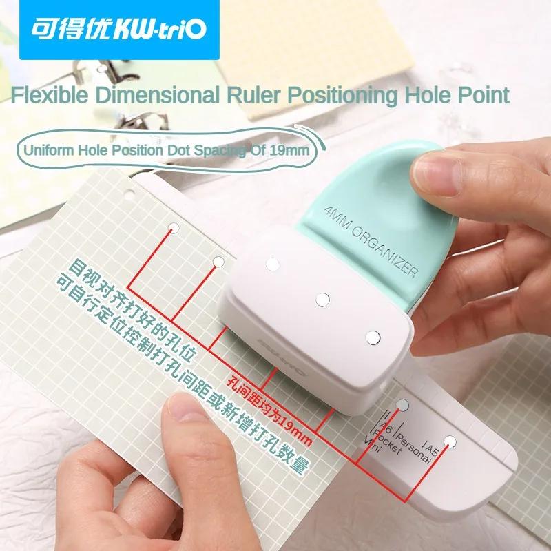 KW-TRIO 3 Hole Puncher DIY Paper Binding A5 A6 A7 Loose Leaf Paper Scrapbooking Standard Hole Punch Office Supplies Stationery