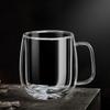 For Double-layer Wall Transparent Cup Coffee Milk Drink Mug High Borosilicate Glass Drinkware Heat Resistant Household Office