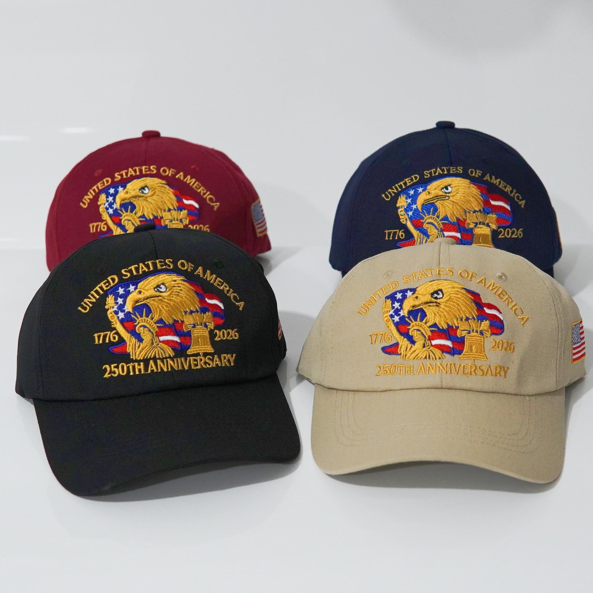 Freedom Outdoors Women's Navy Blue Vintage Usa 250Th Anniversary Baseball Cap 1776-2026 Eagle Liberty Embroidery Adjustable Dad Hat Patriotic Outdoor Hat Cm