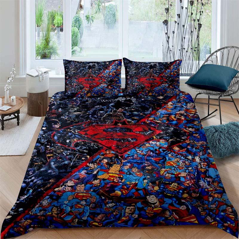 Customizable Superman Childhood Bedding Sets, Including One Duvet Cover and Two Pillowcases, Perfect for Home Decor and a Wonder