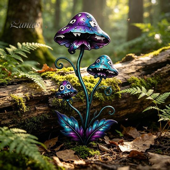 Einzigartiger Blumenbeet-Akzent Fleischfressende Pflanze Gartenstecker, Metall Venusfliegenfalle Hofkunst Skurrile Terrassen-Boden-Einlage Skulptur für Außenweg
