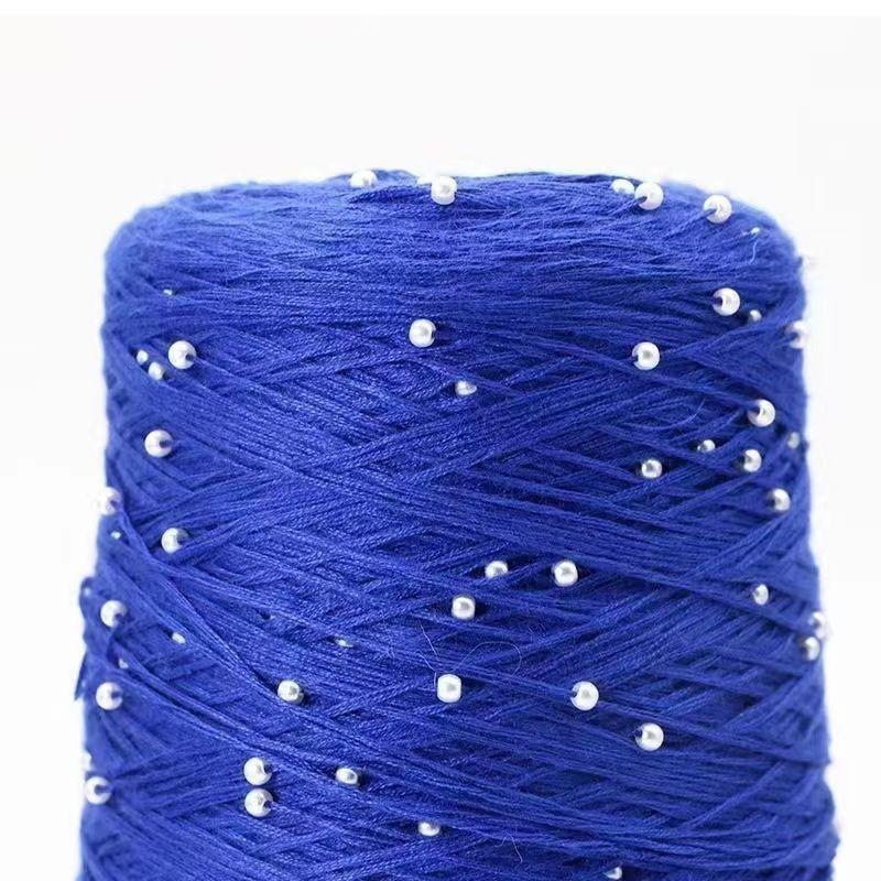 350g 70% CottonSoft Crochet Hand Pearl Beaded Yarn Lace 6# Hand-Knitted Thread For Summer Knitting Sweaters Hats Scarves Luxury