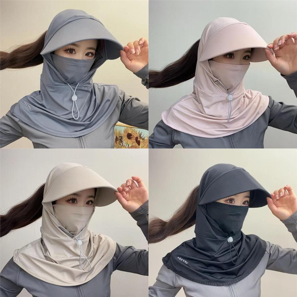 Cappello da Sole con Coulisse per Donna, Maschera Facciale con Protezione UV Estiva