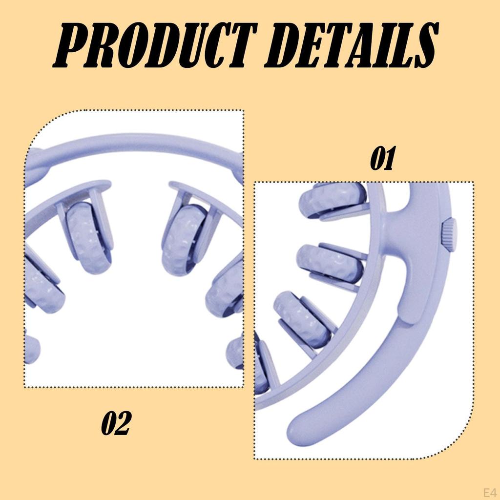 Leg Massage Tool with 12 Wheels Detachable Compact for Calves Arms 11x10.2x1.6inch Versatile