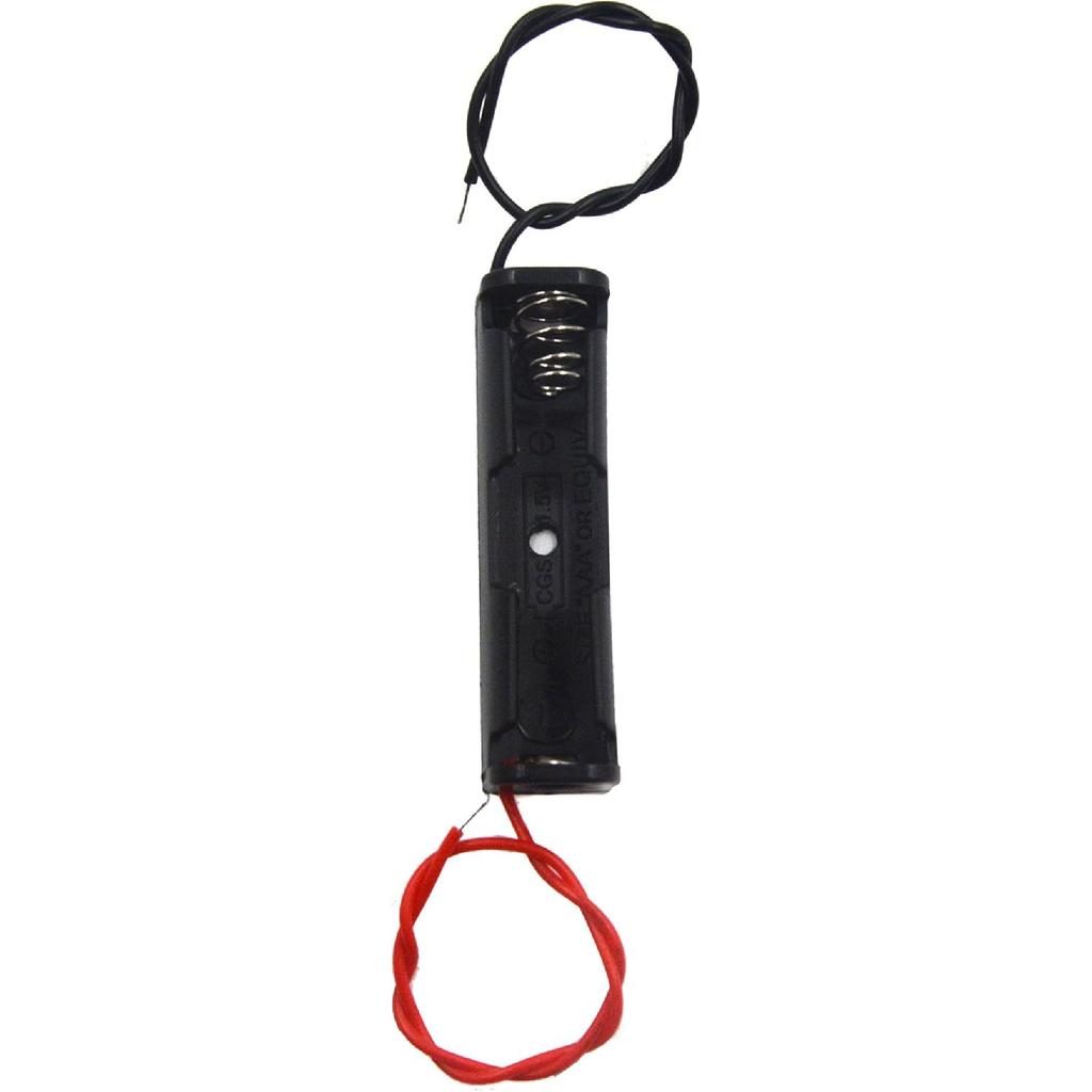 (Pack of 12) Single AAA Battery Holder, 1 X 1.5V AAA Battery Holder, AAA Battery Holder with Leads Wires