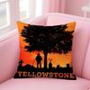 Western Drama Hit Y-Yellowstone Cushion Cover Pillow Case Soft Friendly Fabric & Concealed Zipper