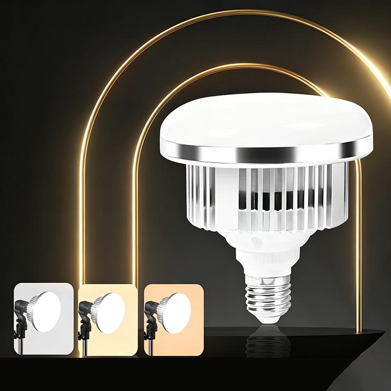 Photography Lamp Bulb 3000K6500K LED E27 Mount Adjustable Color Temperature with Remote Control for Studio Lighting
