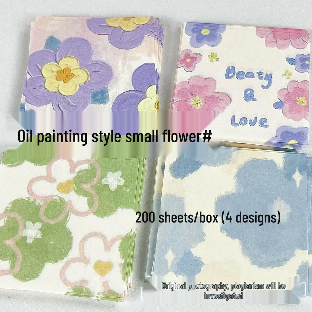 Retro Rose & Butterfly Heart Origami Sticky Notes: Tearable, Non-Adhesive, Colored Paper Pad for Students