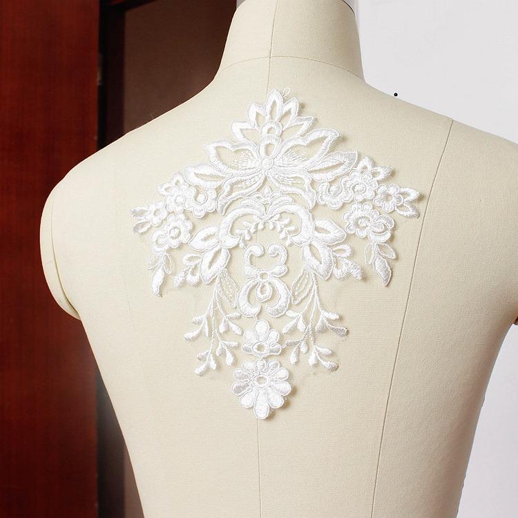 Embroidery Lace Flower Accessories, Handmade Diy Material Wedding Head Jewelry Accessories Clothes Clothing Accessories White