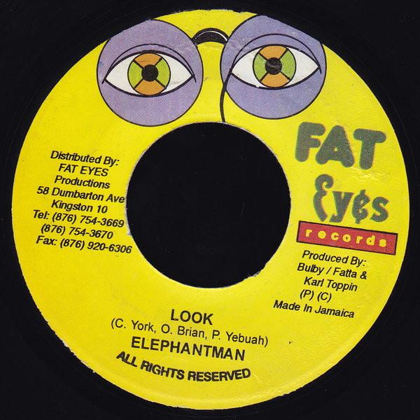 

7inch Record ELEPHANT MAN / FUTURE TROUBLES - Look / Jedi NONE Fat Eyes Record 2001 Jamaica Reggae, Ska & Dub Used