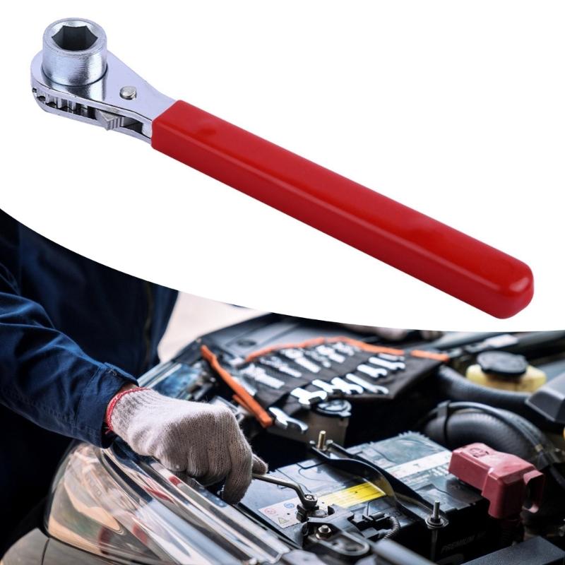 Automotive Ratchets Wrenches With 1/2inches Socket For 5/16in 10mm Battery Terminals Secure Antistatic Grip