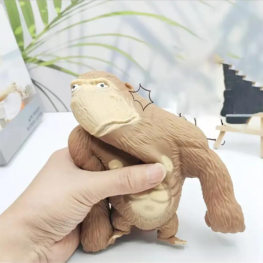 Stress Relief Squeeze Monkey Toy, Soft Squishy Gorilla Model for Kids & Adults, Premium Material