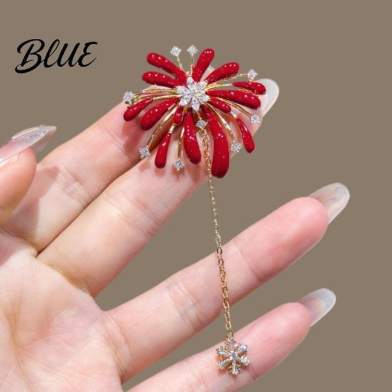 Allergy-free Brooch Women High-Gloss Rhinestones Irregular Flower Shape Lapel Alloy