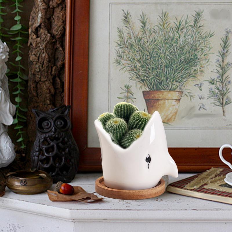 Cartoon Animals Flowerpot Succulents Ceramic Flower Pot Creative Garden Home Decoration Desktop Green PlantersSmall Bonsai Pots