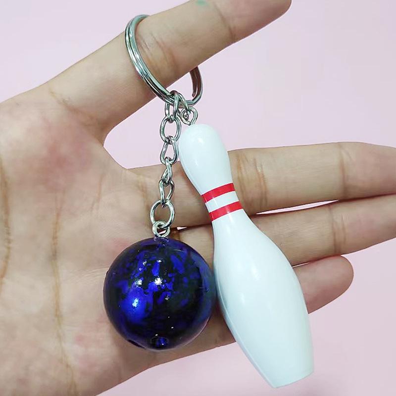 Mini Bowling Keychain Pendant: Creative Sports Game Gift Ornament