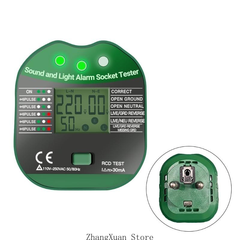

Socket Tester Mains Outlet Tester with LCDDisplay Neutral LiveEarth Wire Test 3XUF