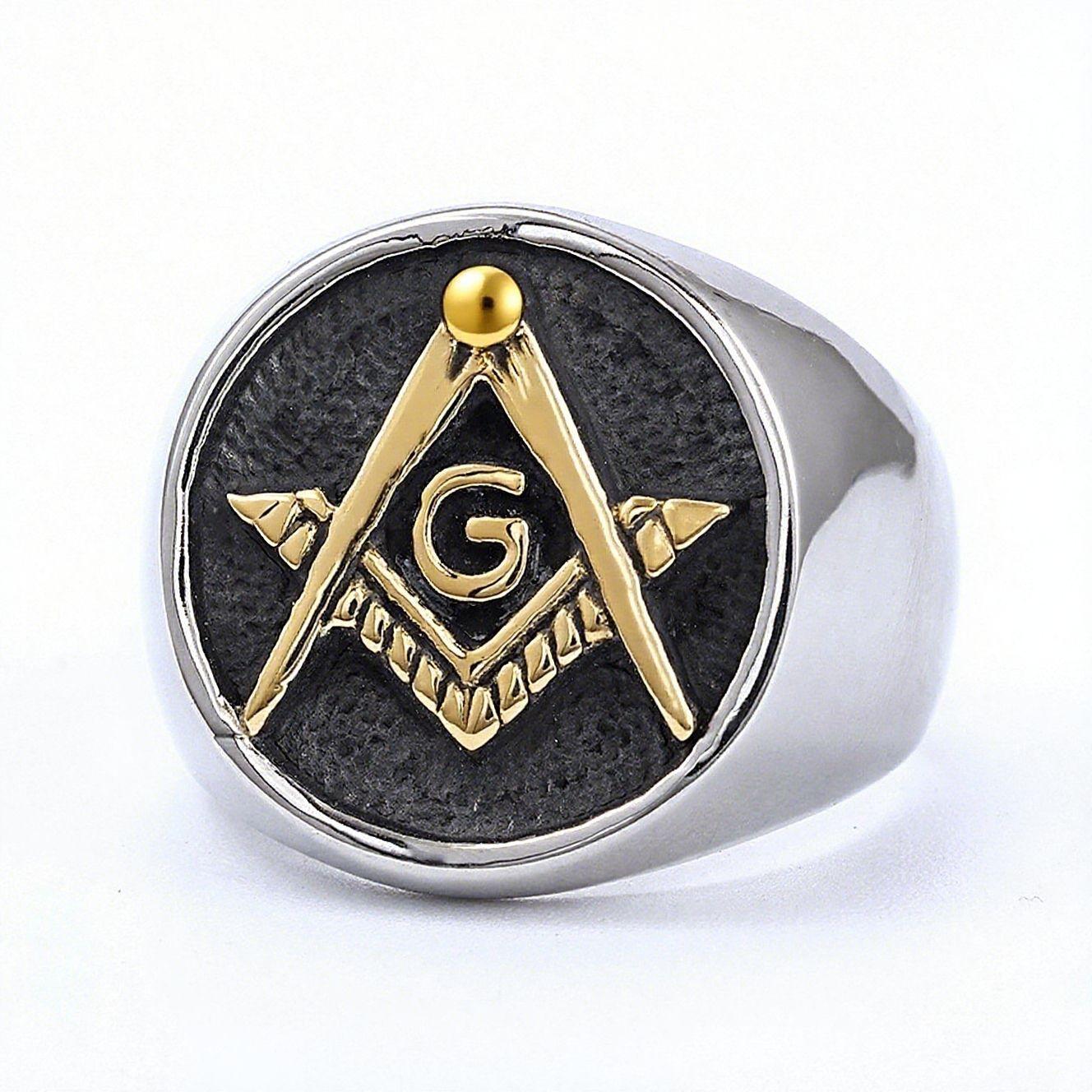 

Новое кольцо-аксессуар для мужчин из нержавеющей стали с тотемом Нового Века масонов, винтажное кольцо из титановой стали 9