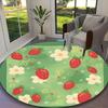 1pc Strawberry Printed Chair Rug for Home Office Use, Living Room Kitchen Game Room Round Carpet