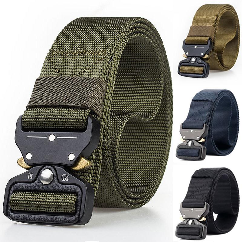 Adjustable Men Military Belt Buckle Combat Waistband Tactical Rescue Tool Rigger