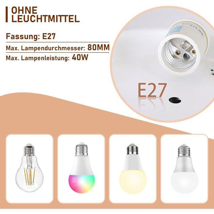 NETTLIFE Ventilateur avec éclairage - diamètre 75 cm, 6 pales, avec éclairage et télécommande, silencieux, intensité réglable