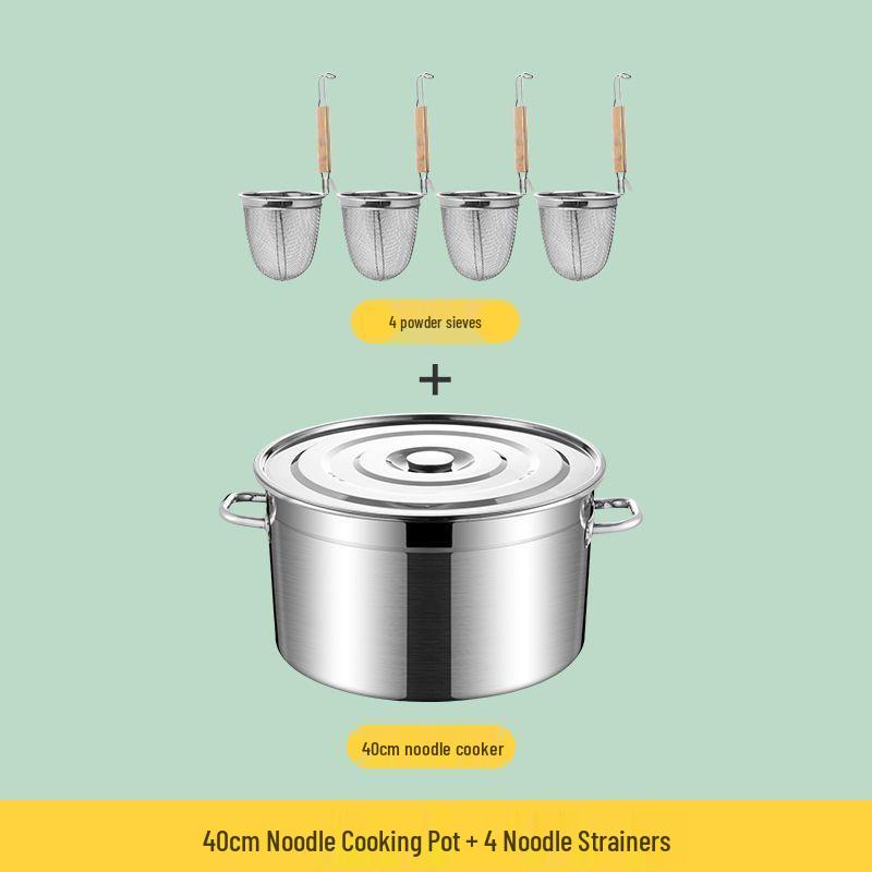 Large-Capacity Commercial Gas Noodle Cooker, Thickened Stainless Steel, Scalding Pot, Soup Barrel, Mala Tang Cooking Pot.